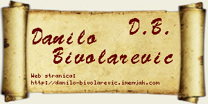 Danilo Bivolarević vizit kartica